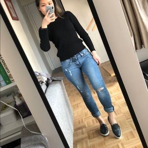 H&M Light Blue Skinny Jeans Destroyed Knee 25 XS